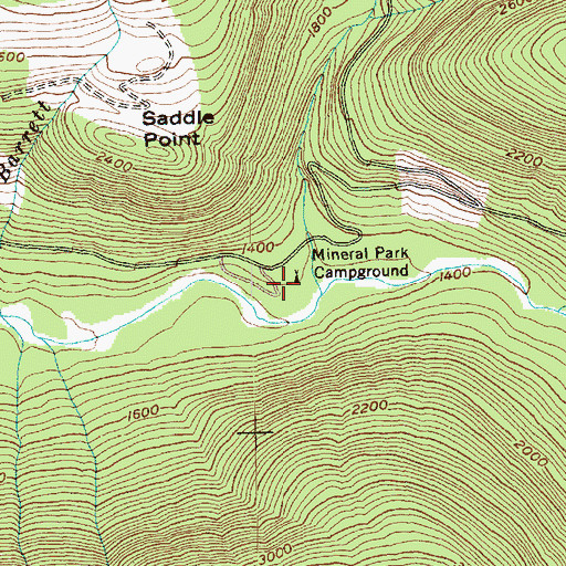 Topographic Map of Mineral Park Campground, WA
