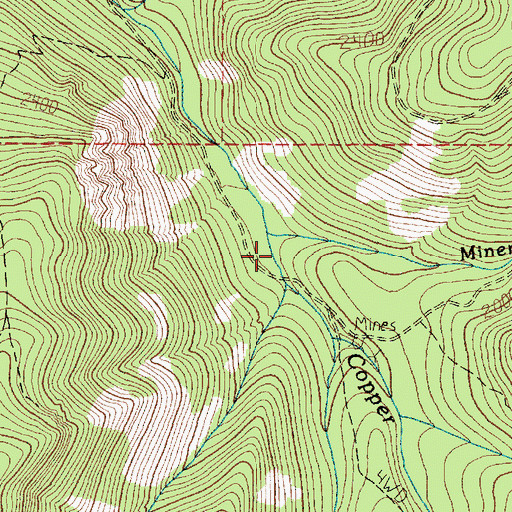 Topographic Map of Miners Creek, WA