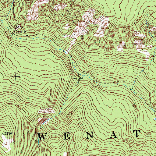 Topographic Map of Miners Creek, WA