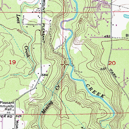 Topographic Map of Mining Creek, WA