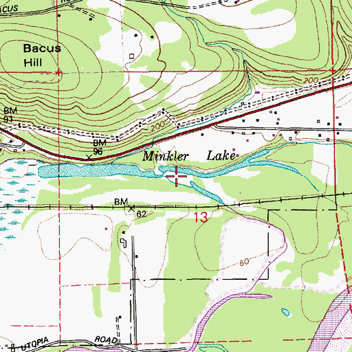 Topographic Map of Minkler Lake, WA