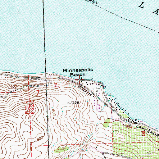 Topographic Map of Minneapolis Beach, WA