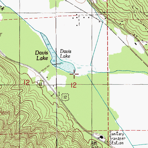 Topographic Map of Minnie Creek, WA