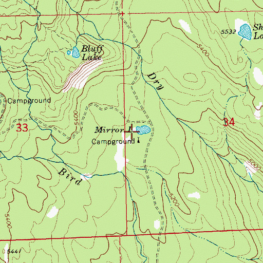 Topographic Map of Mirror Lake, WA
