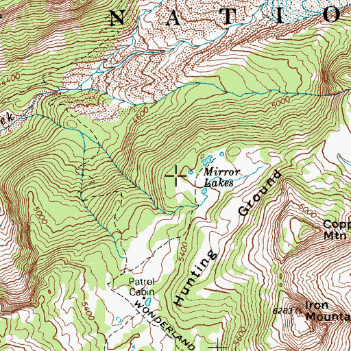 Topographic Map of Mirror Lakes, WA