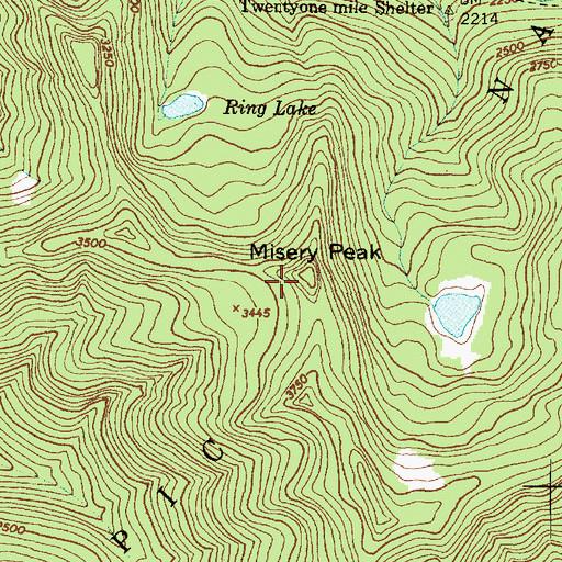 Topographic Map of Misery Peak, WA