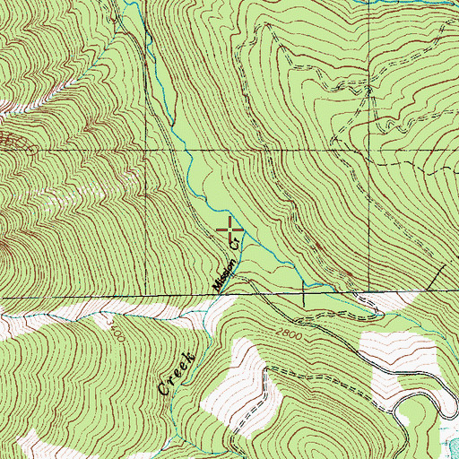 Topographic Map of Mission Creek, WA