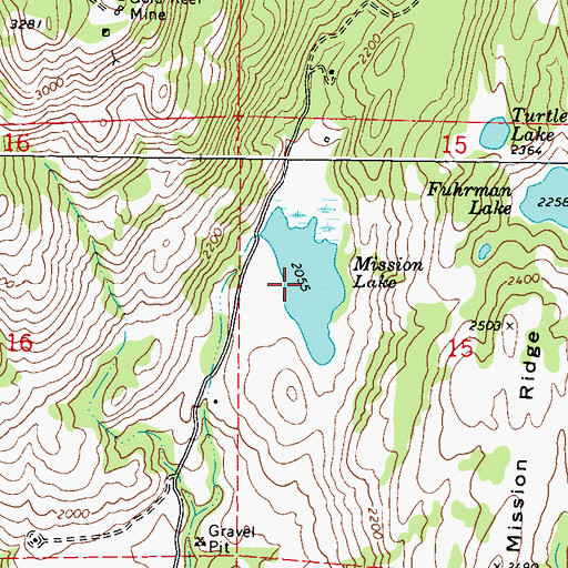 Topographic Map of Mission Lake, WA