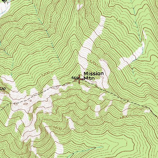 Topographic Map of Mission Mountain, WA
