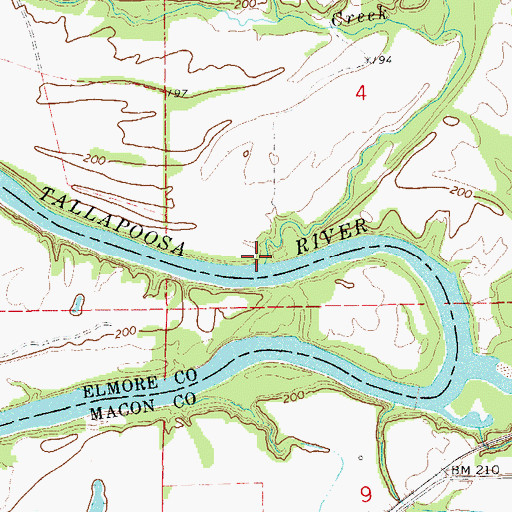 Topographic Map of Mill Creek, AL