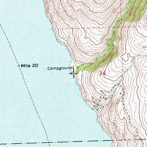 Topographic Map of Mitchell Creek, WA