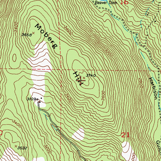 Topographic Map of Moberg Hill, WA