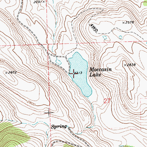 Topographic Map of Moccasin Lake, WA