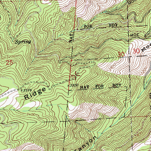 Topographic Map of Moe Ridge, WA