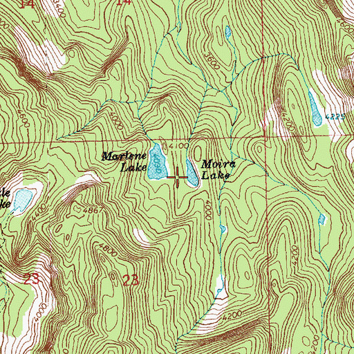 Topographic Map of Moira Lake, WA