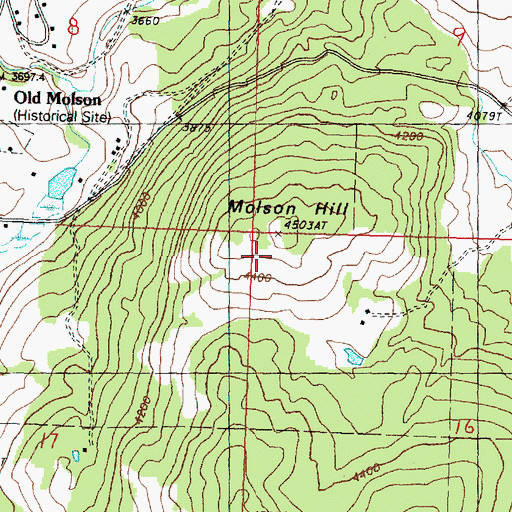Topographic Map of Molson Hill, WA