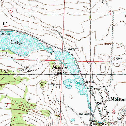 Topographic Map of Molson Lake, WA