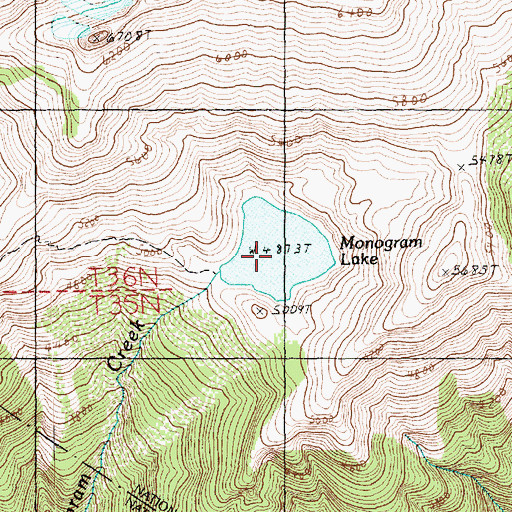 Topographic Map of Monogram Lake, WA