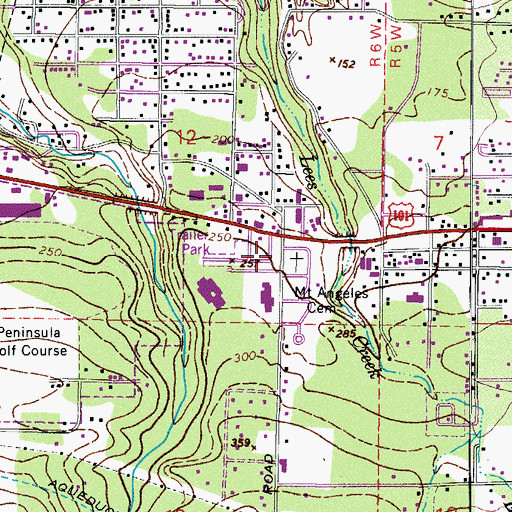 Topographic Map of Monore School, WA