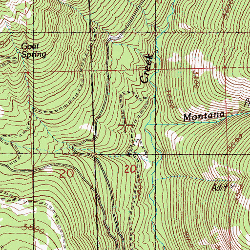 Topographic Map of Montana Creek, WA