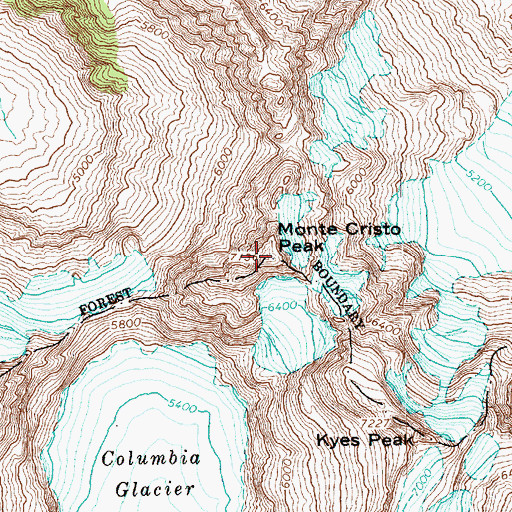 Topographic Map of Monte Cristo Peak, WA