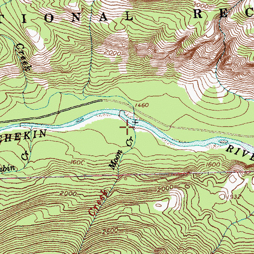 Topographic Map of Moon Creek, WA