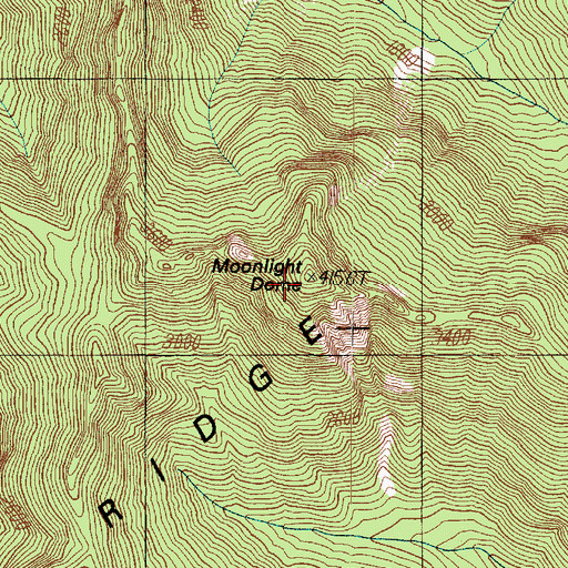 Topographic Map of Moonlight Dome, WA