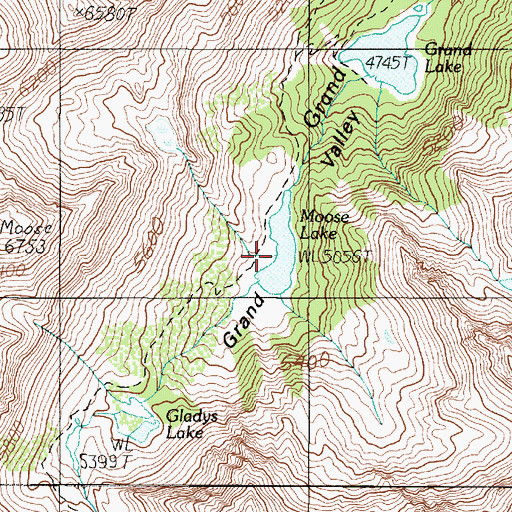 Topographic Map of Moose Lake, WA