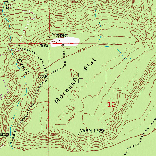 Topographic Map of Moraski Flat, WA
