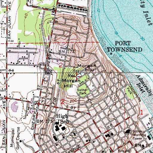 Topographic Map of Morgan Hill, WA