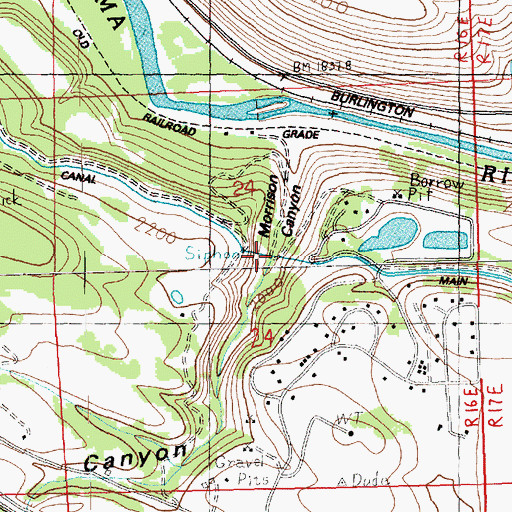 Topographic Map of Morrison Canyon, WA