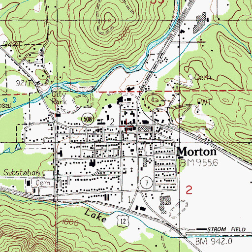 Topographic Map of Morton, WA