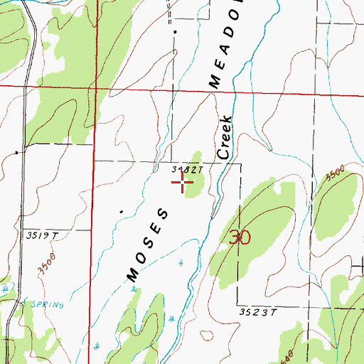 Topographic Map of Moses Meadows, WA