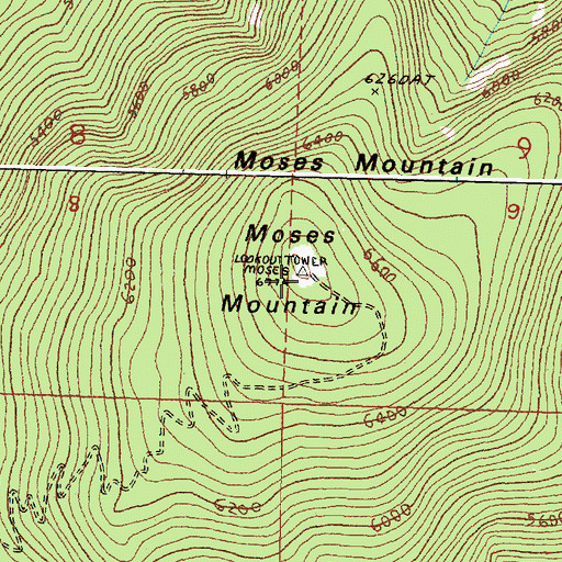 Topographic Map of Moses Mountain, WA