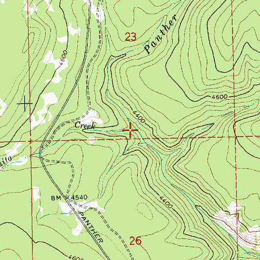 Topographic Map of Mosquito Creek, WA