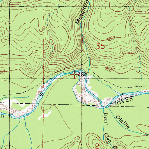 Topographic Map of Mosquito Creek, WA