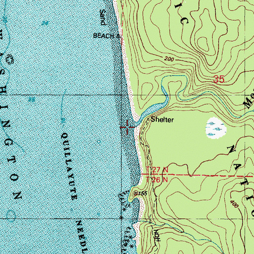 Topographic Map of Mosquito Creek, WA