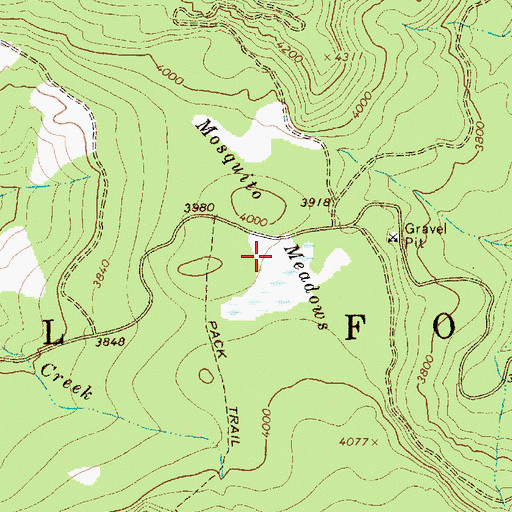 Topographic Map of Mosquito Meadows, WA