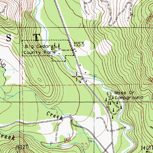 Topographic Map of Moss Creek, WA