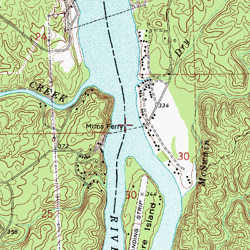 Topographic Map of Mims Ferry, AL