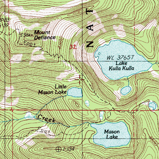 Topographic Map of Mount Defiance Trail, WA