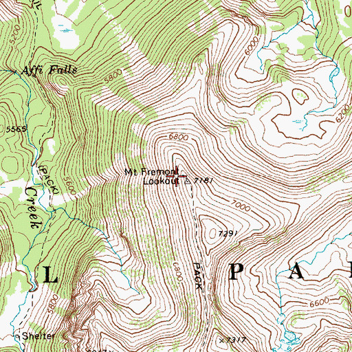 Topographic Map of Mount Fremont Lookout, WA