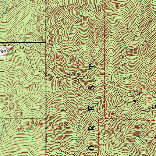 Topographic Map of Mount Jupiter Trail, WA
