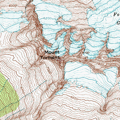Topographic Map of Mount Torment, WA