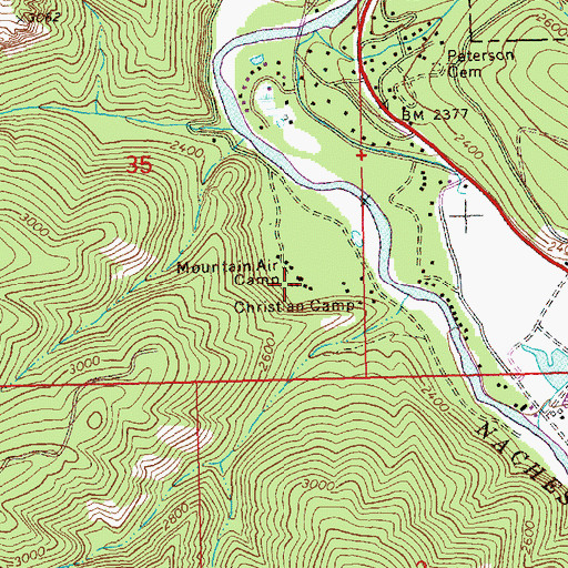 Topographic Map of Mountain Air Camp, WA