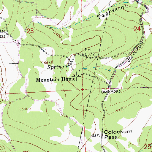 Topographic Map of Mountain Home, WA