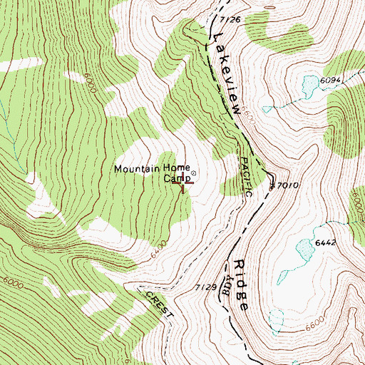 Topographic Map of Mountain Home Camp, WA
