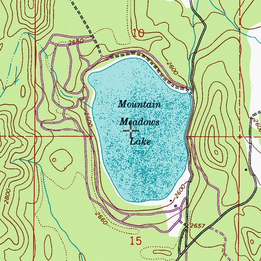 Topographic Map of Mountain Meadows Lake, WA