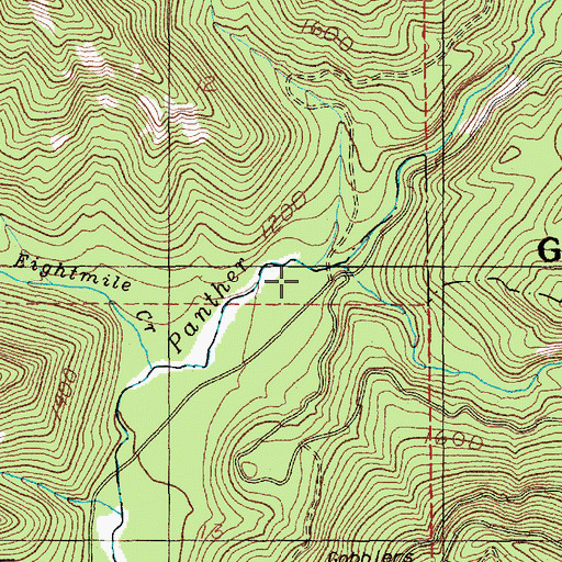 Topographic Map of Mouse Creek, WA