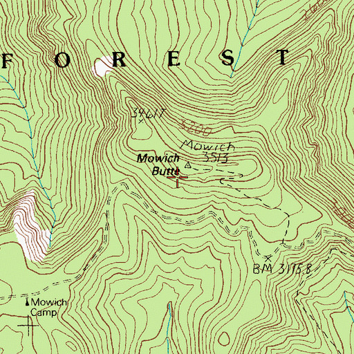 Topographic Map of Mowich Butte, WA